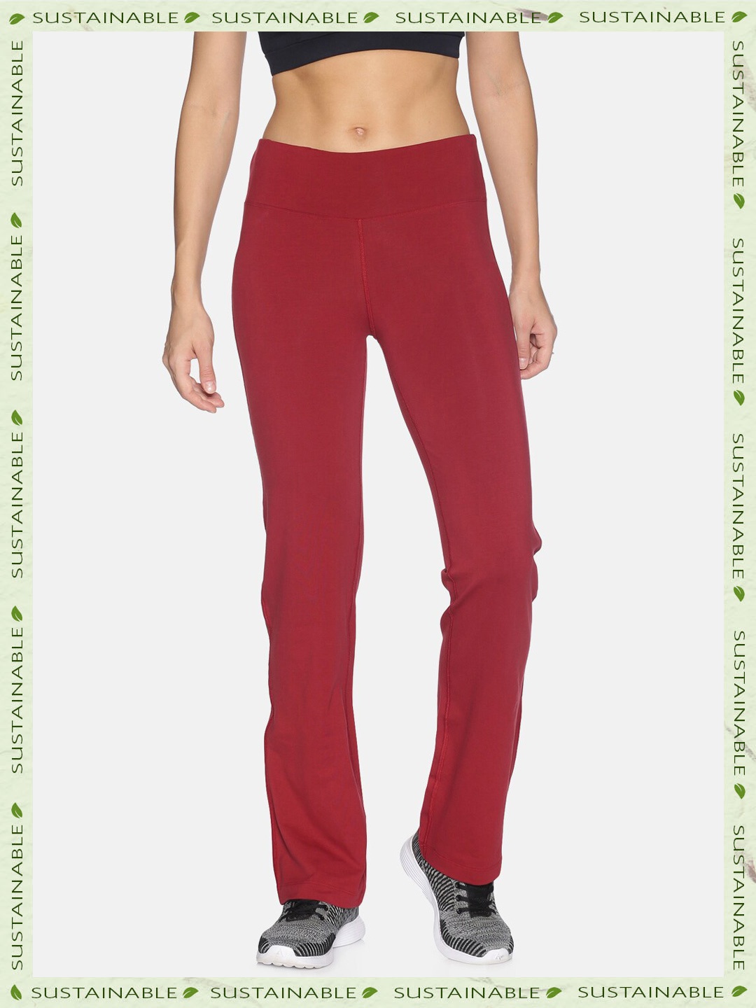 

HERE&NOW Women Relaxed High-Rise Trousers, Red