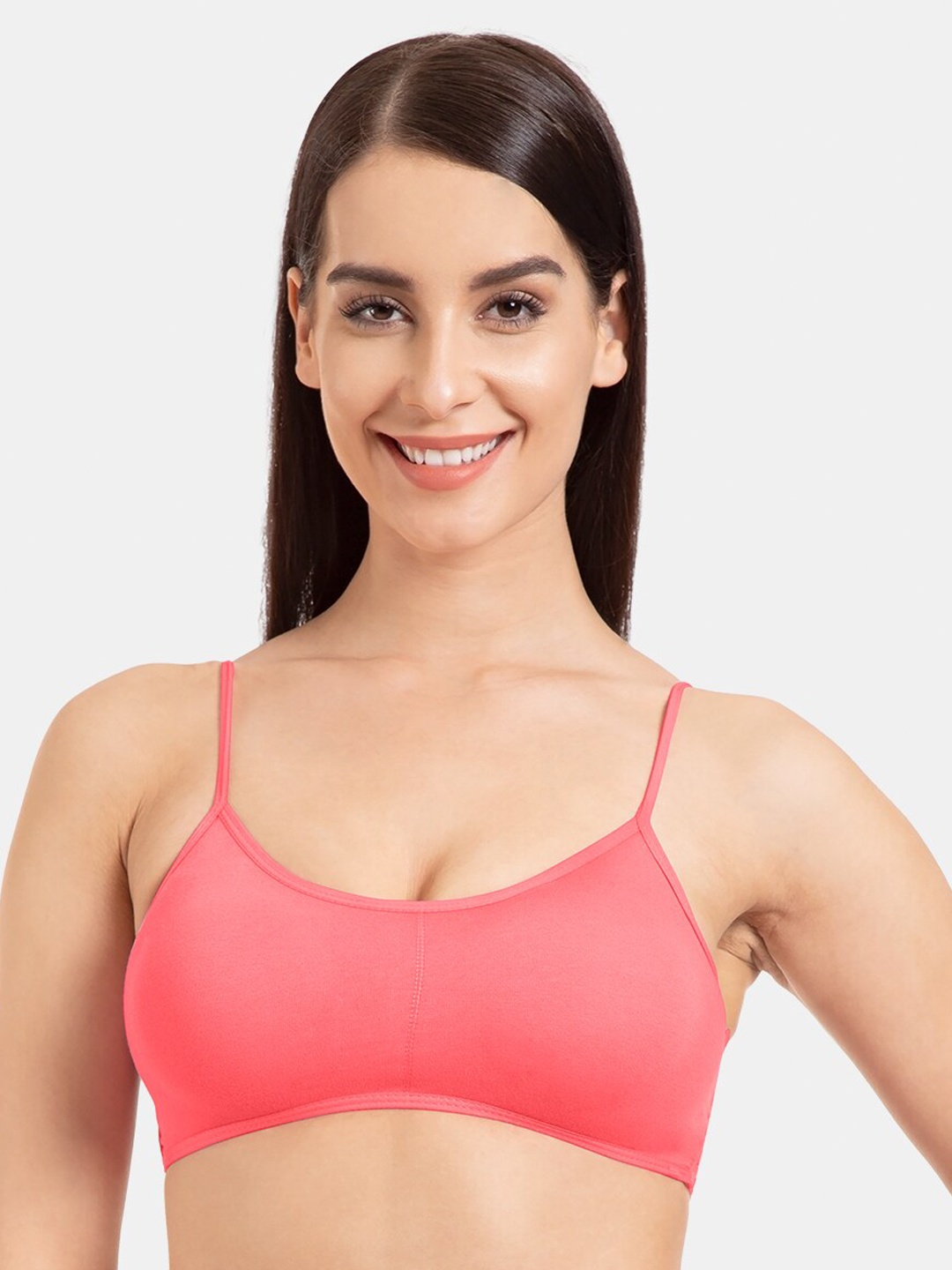 

Tweens Padded Medium Coverage All Day Comfort Cotton Bralette Bra, Coral