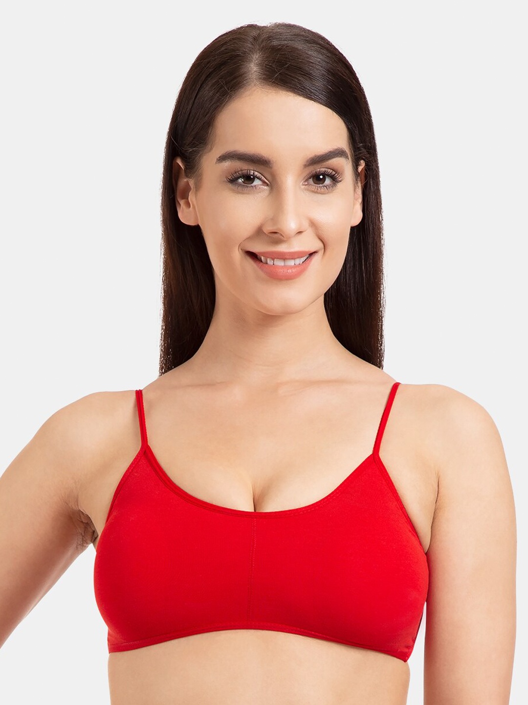 

Tweens Padded Medium Coverage All Day Comfort Cotton Bralette Bra, Red