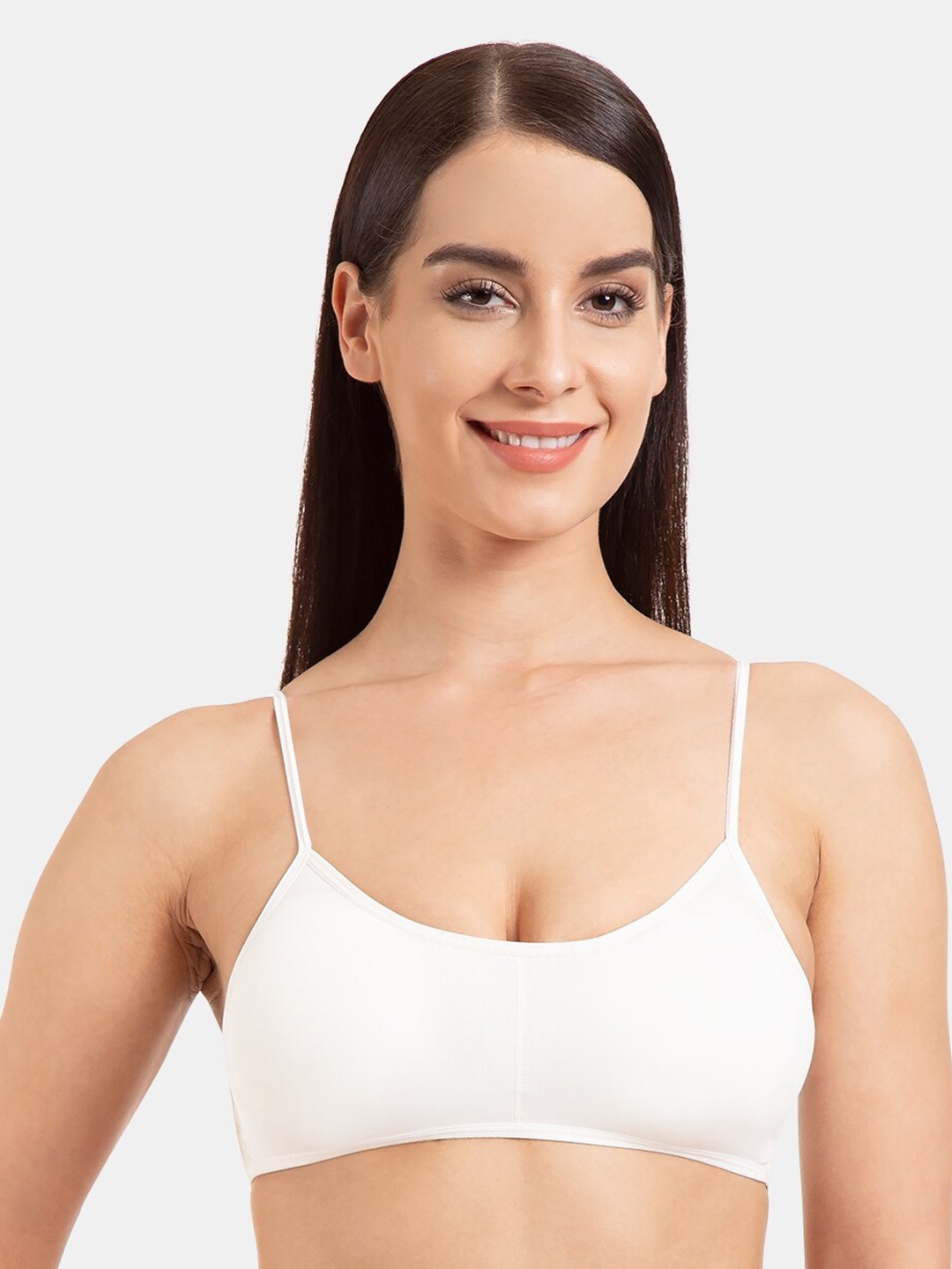 

Tweens Removable Padded Cotton Seamless All Day Comfort Non-Wired Bralette Bra, White