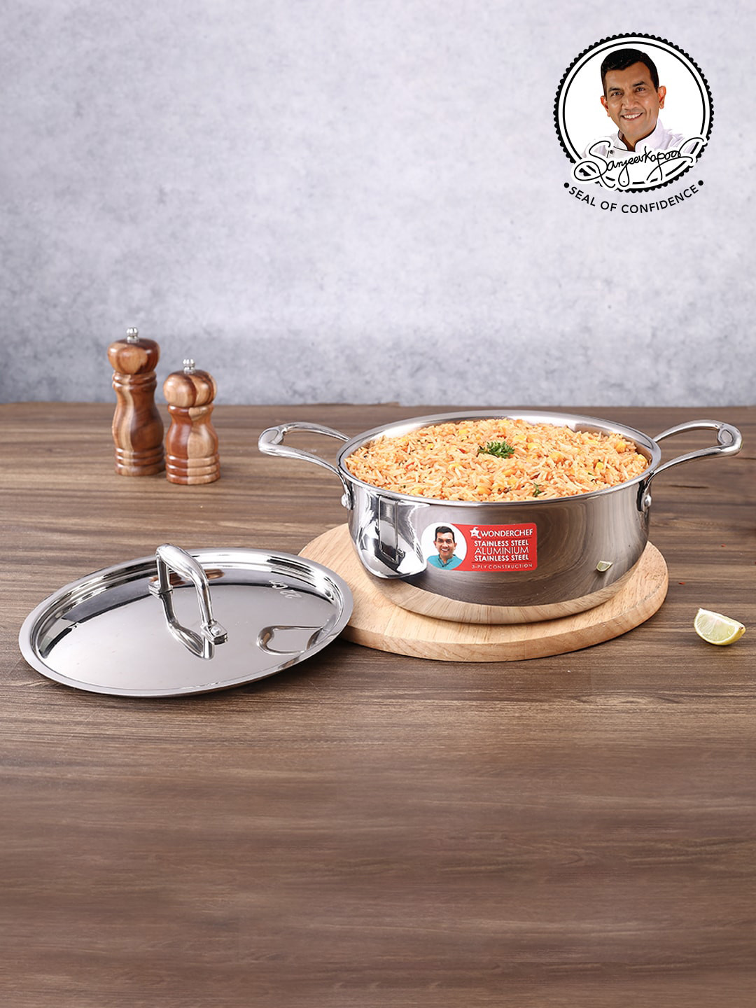 

Wonderchef Nigella Tri-Ply Stainless Steel Casserole 3.2 L, Silver