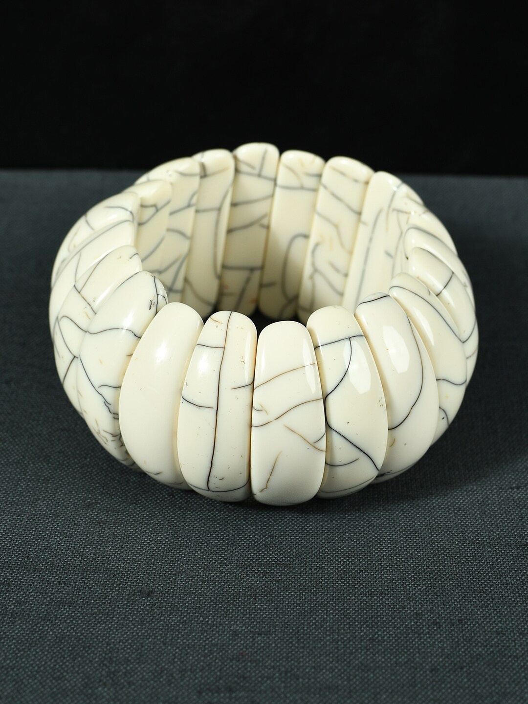 

Bamboo Tree Jewels Elasticated Stretchable Beaded Bracelet, White