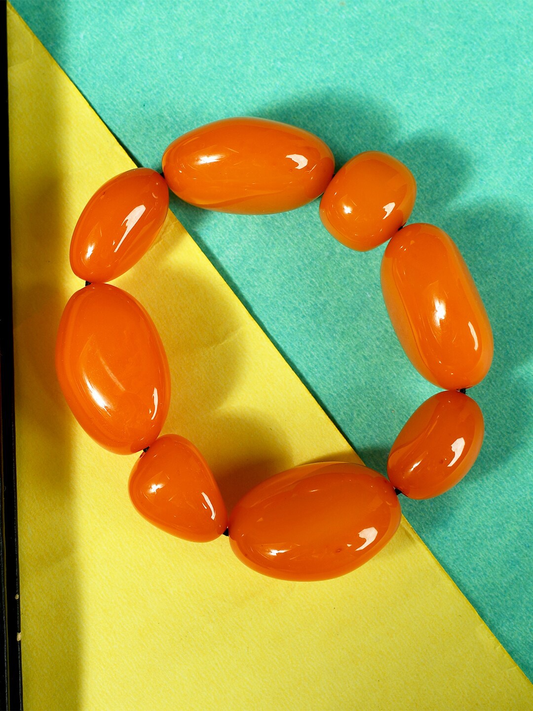 

Bamboo Tree Jewels Elasticated Stretchable Beaded Bracelet, Orange