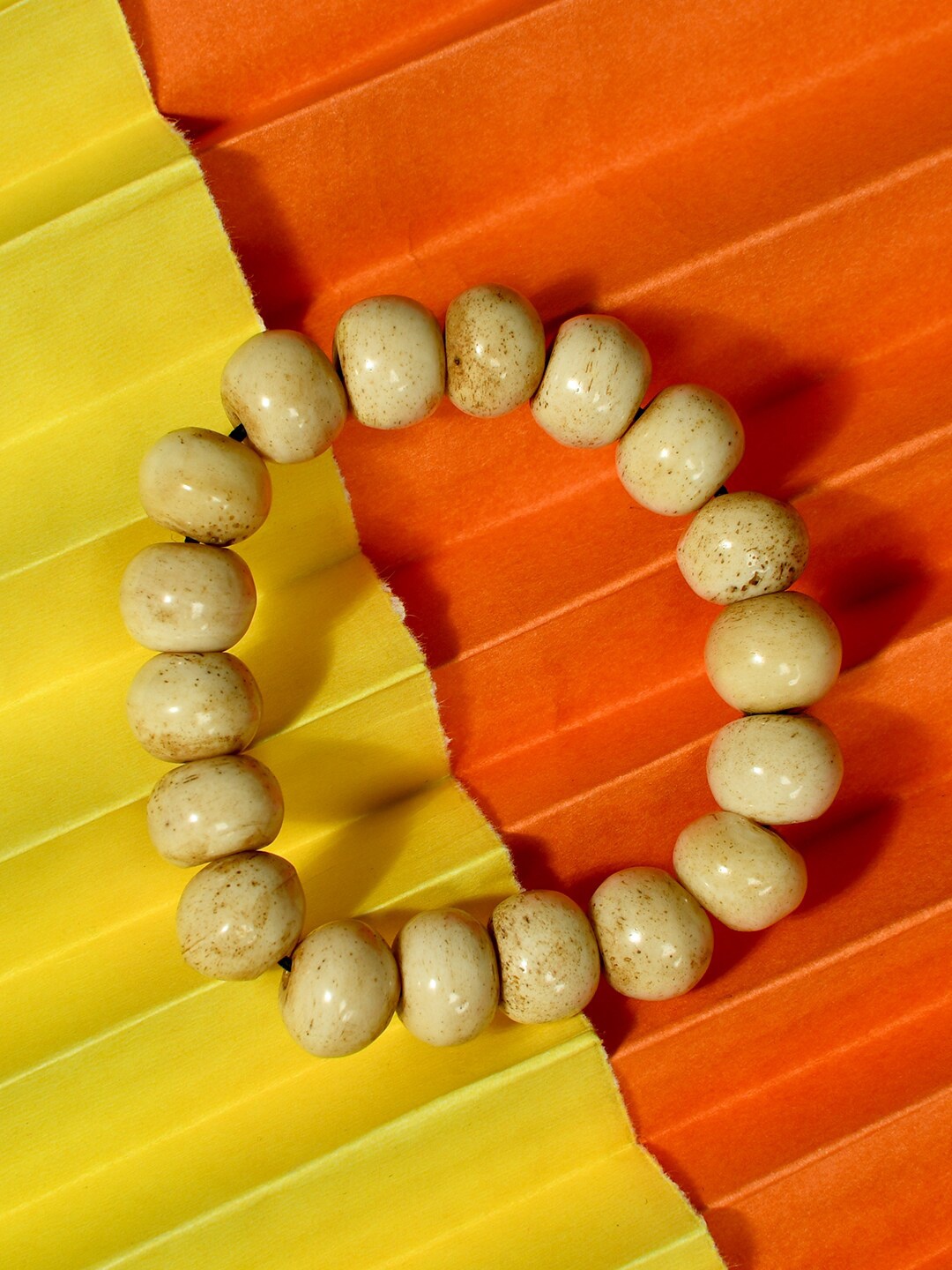 

Bamboo Tree Jewels Beaded Stretchable Elasticated Bracelet, Beige