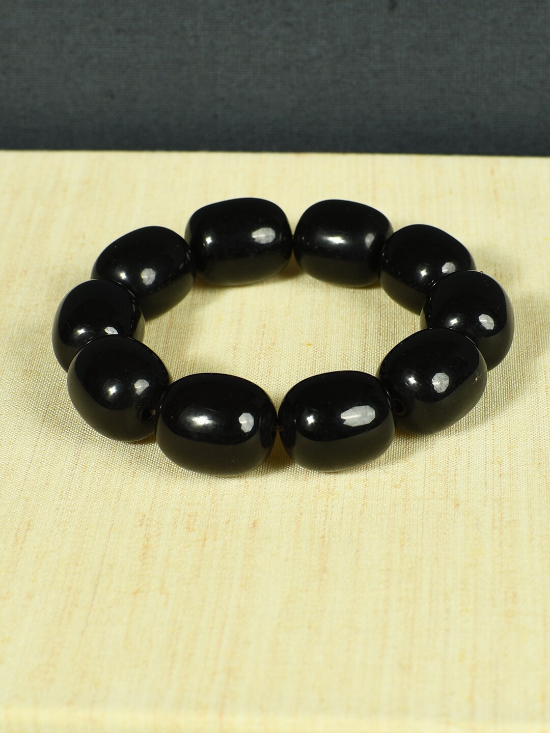 

Bamboo Tree Jewels Elasticated Stretchable Beaded Bracelet, Black