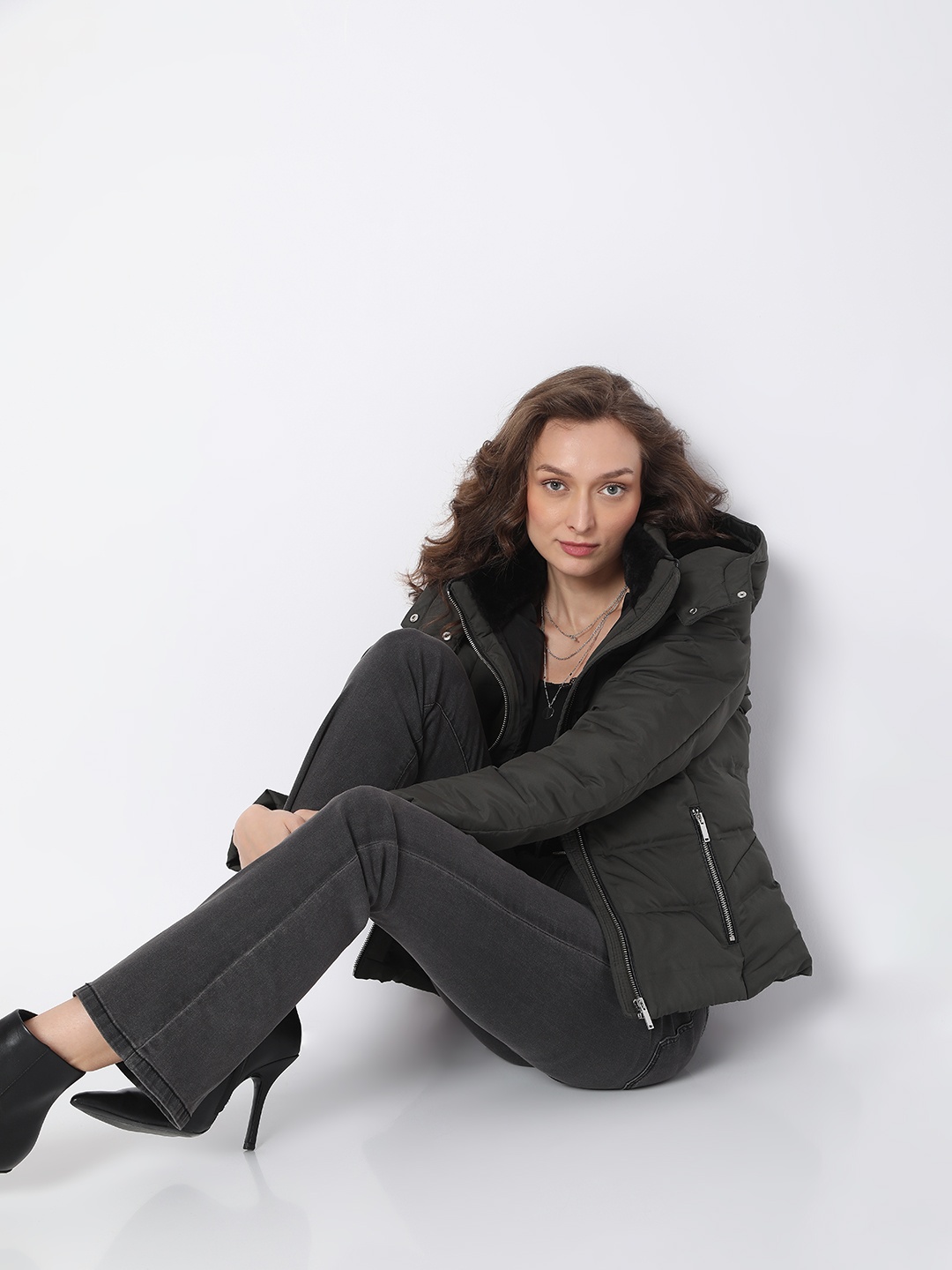 

Vero Moda Hooded Puffer Jacket, Green