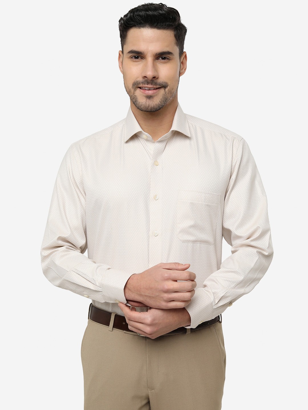 

Greenfibre Men Gold-Toned Slim Fit Opaque Casual Shirt