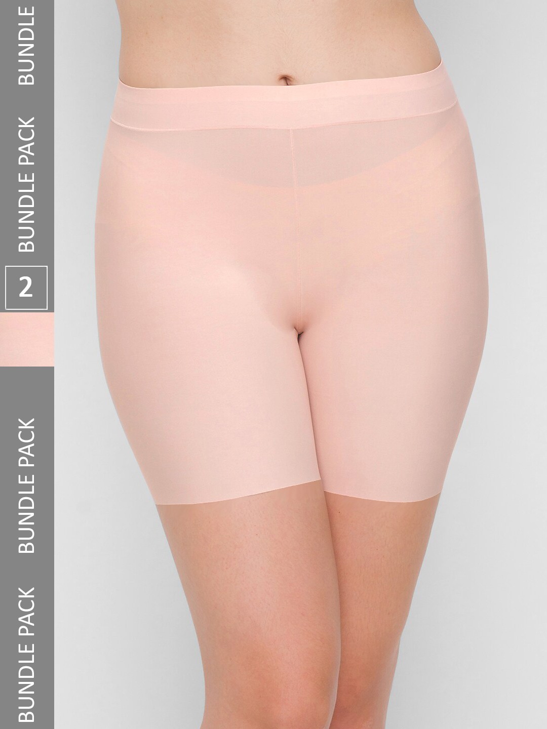 

NOIRA Women Pack Of 2 Mid-Rise Seamless Boy Shorts Briefs, Beige