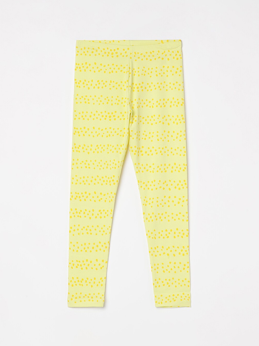 

Fame Forever by Lifestyle Girls Printed Cotton Ankle-Length Leggings, Yellow
