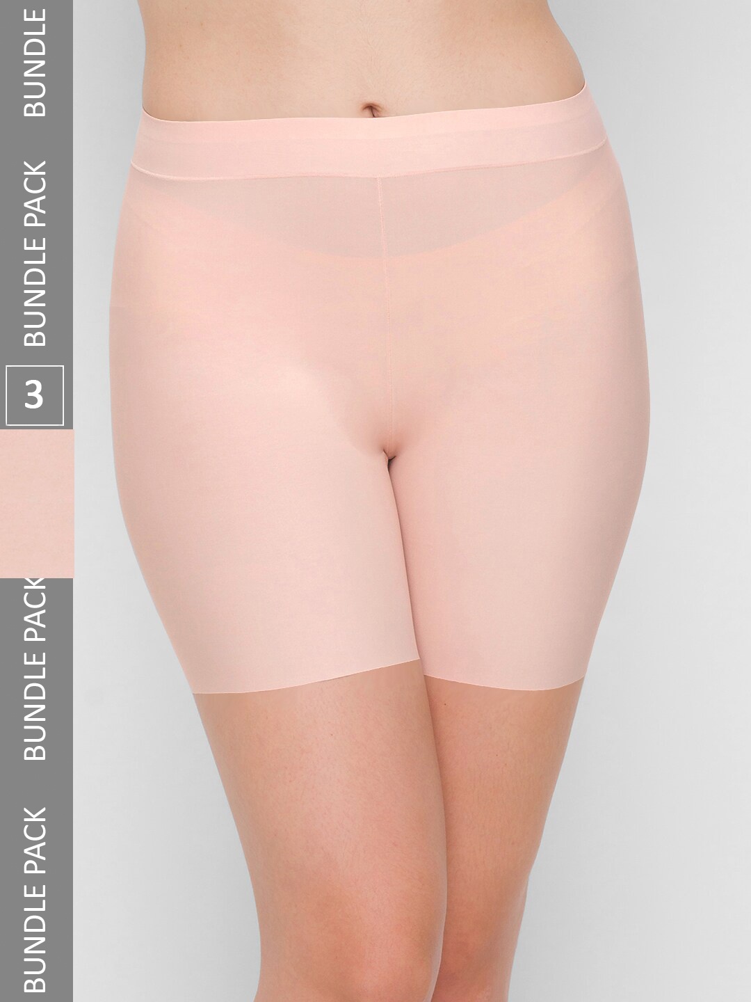 

NOIRA Women Pack Of 3 Mid-Rise Seamless Boy Shorts Briefs, Beige