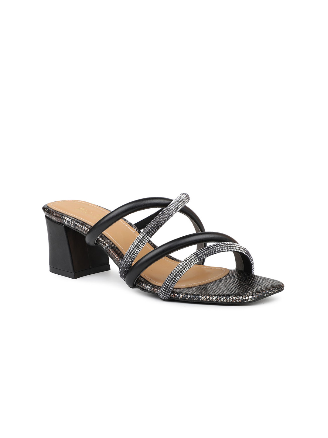 

Inc 5 Square Toe Embellished Block Heels, Black