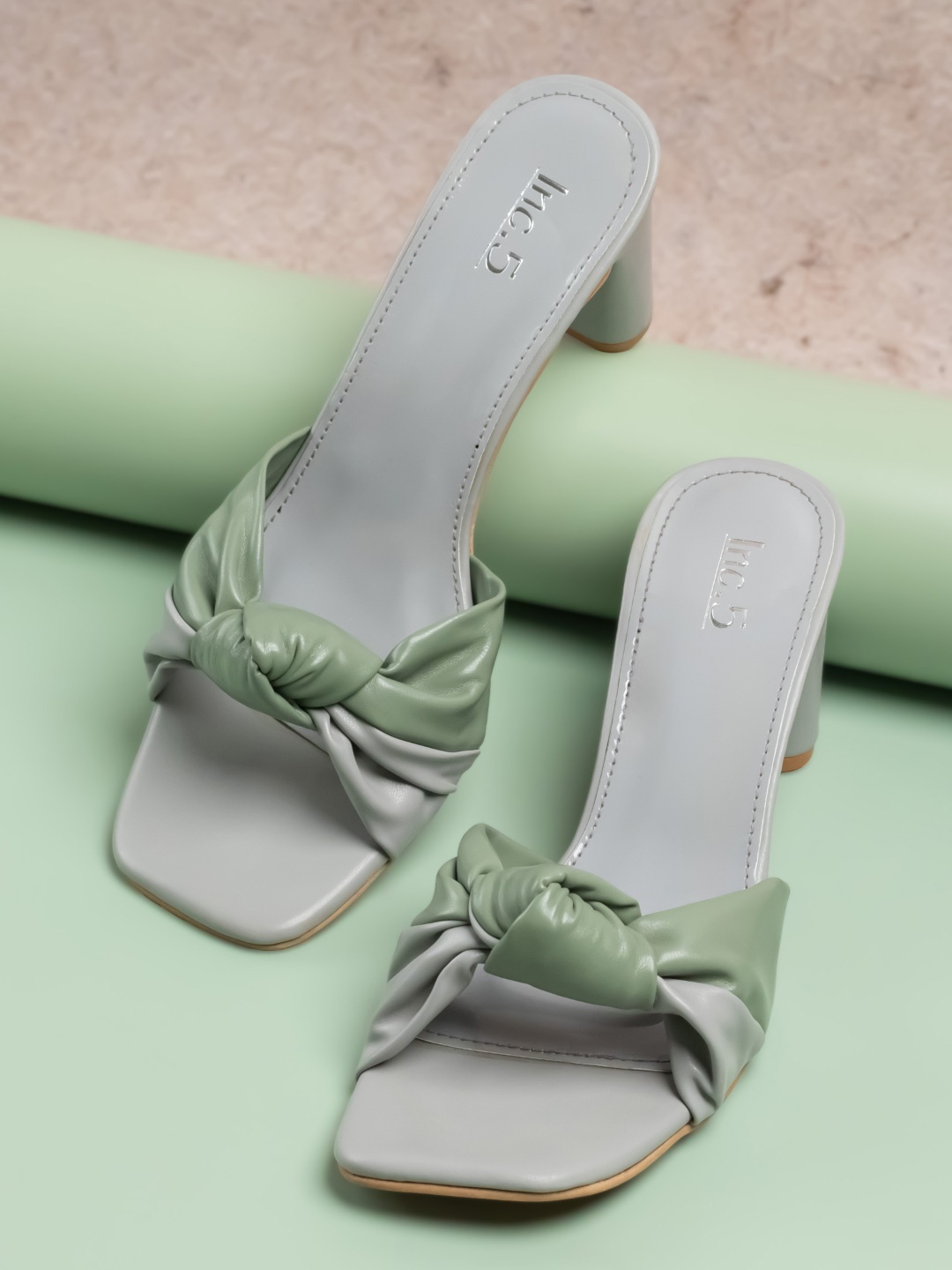 

Inc 5 Block Heels With Knot Detail, Grey