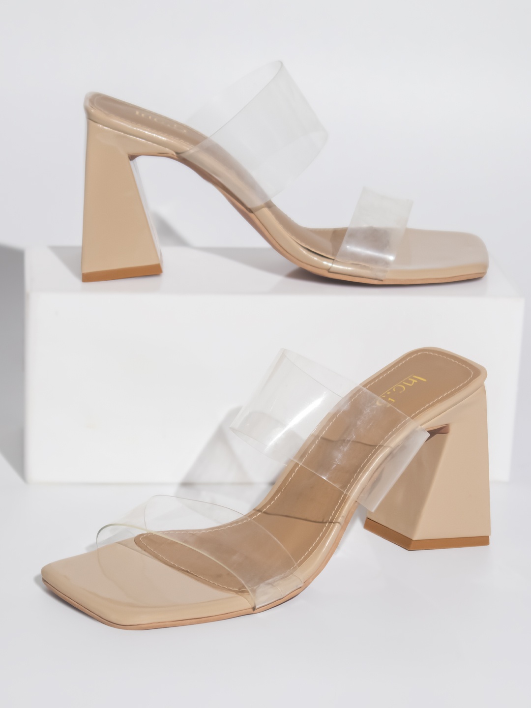 

Inc 5 Open Toe Block Heels, Beige