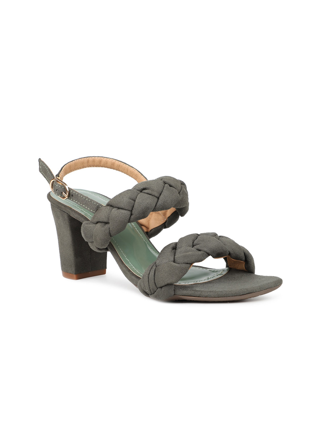 

Inc 5 Textured Open Toe Block Heels, Green