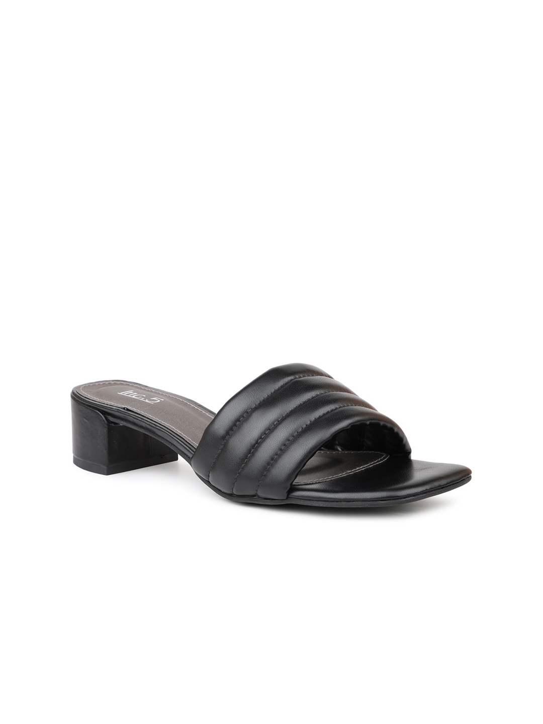 

Inc 5 Open Toe Striped Block Heels, Black