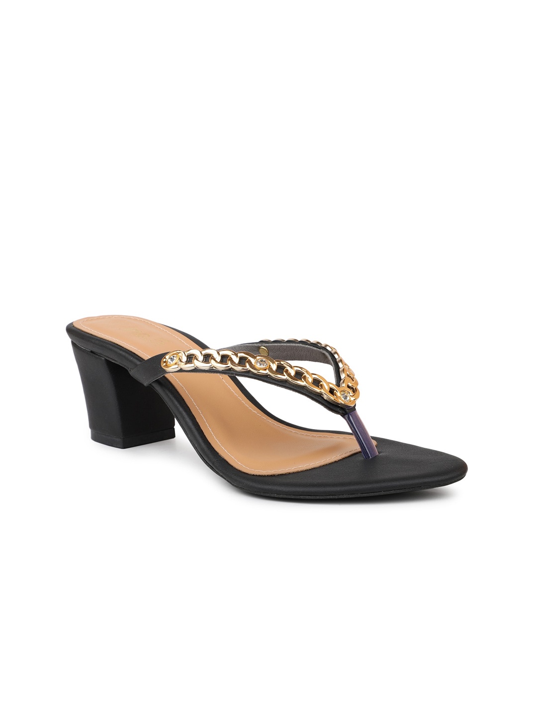 

Inc 5 Block Heels With Chain Detail, Black
