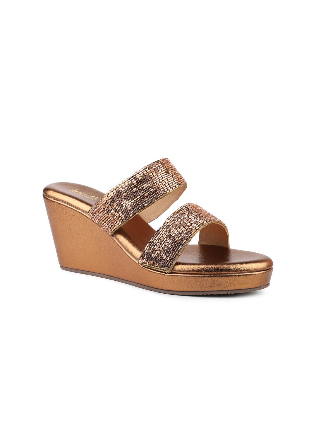 

Inc 5 Antique Embellished Wedge Heels, Gold