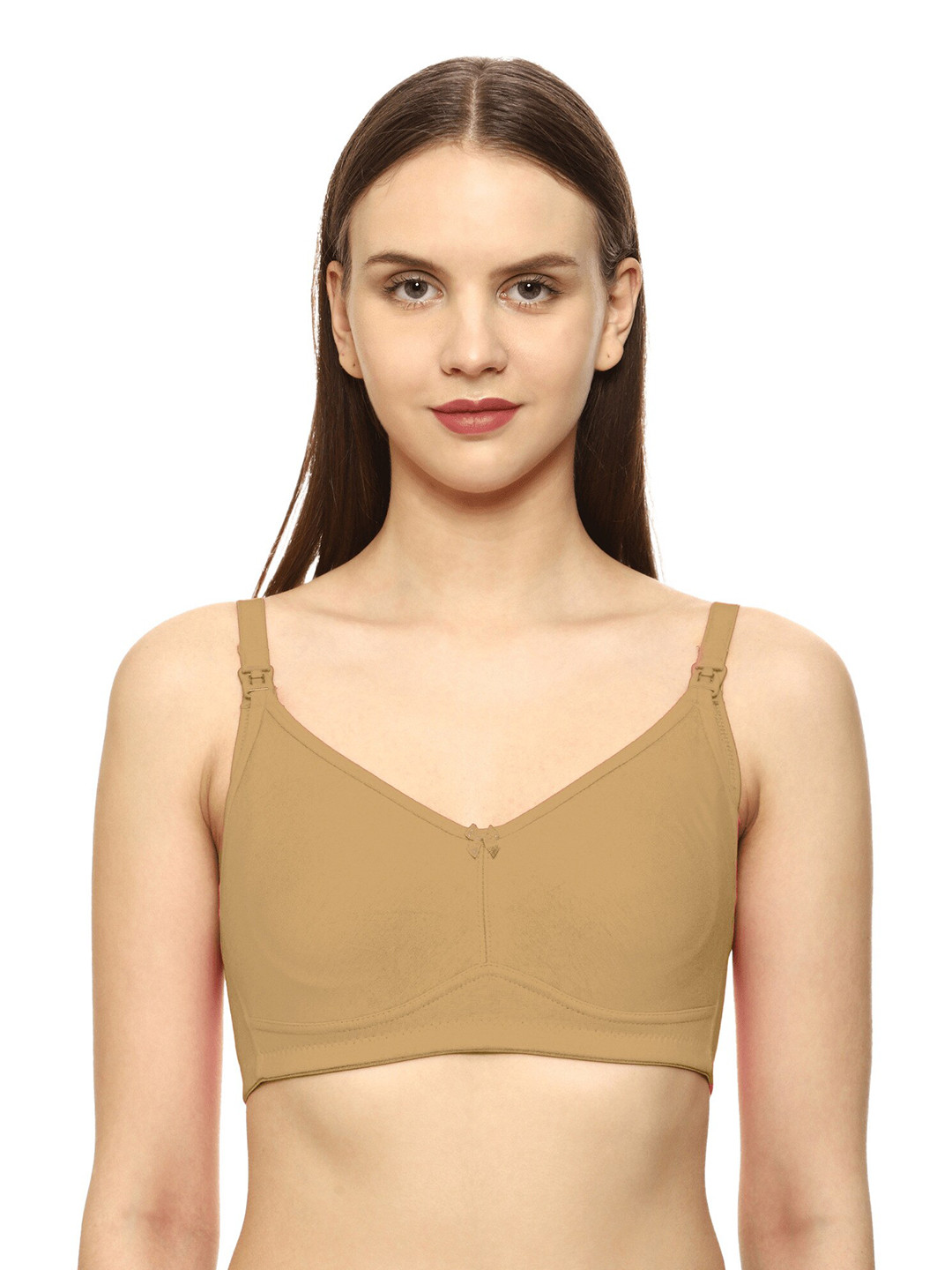 

Anoma Non-Padded Full Coverage All Day Comfort Seamless Cotton Maternity Bra, Beige