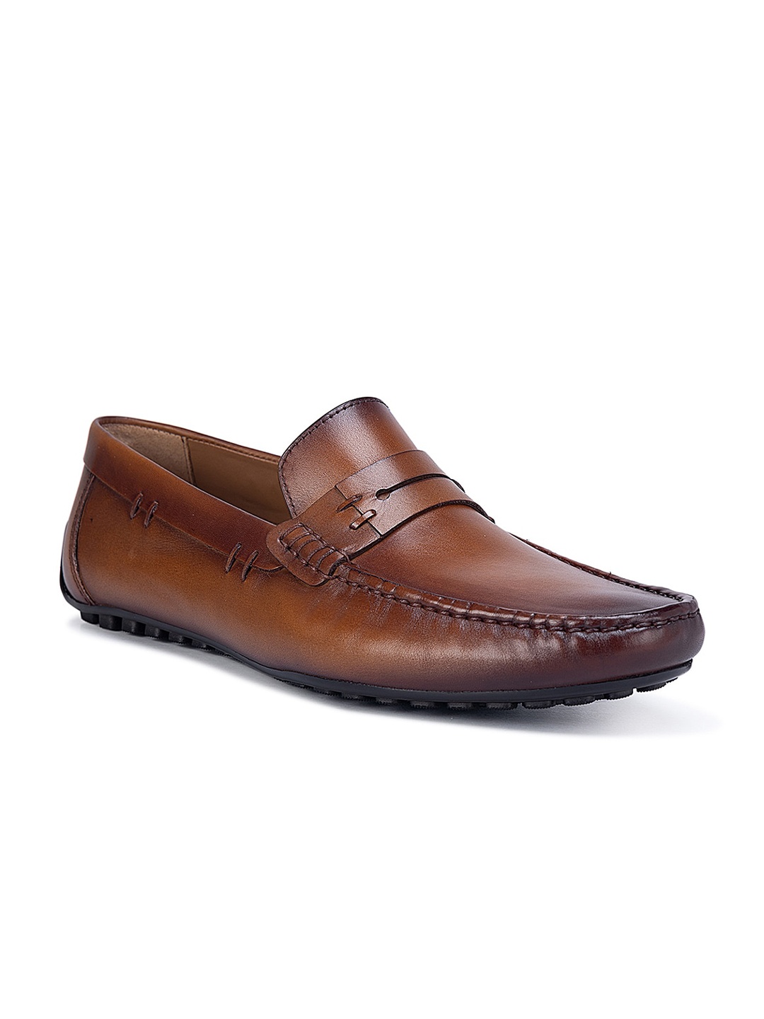 

ROSSO BRUNELLO Men Leather Formal Loafers, Tan