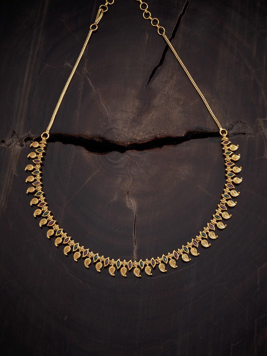 

Kushal's Fashion Jewellery Antique Copper Necklace, Green