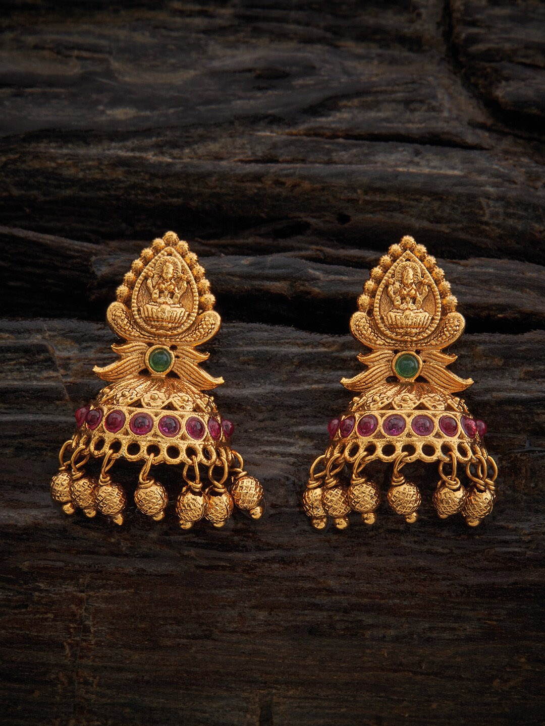 

Kushal's Fashion Jewellery Gold-Plated Contemporary Drop Earrings, Red