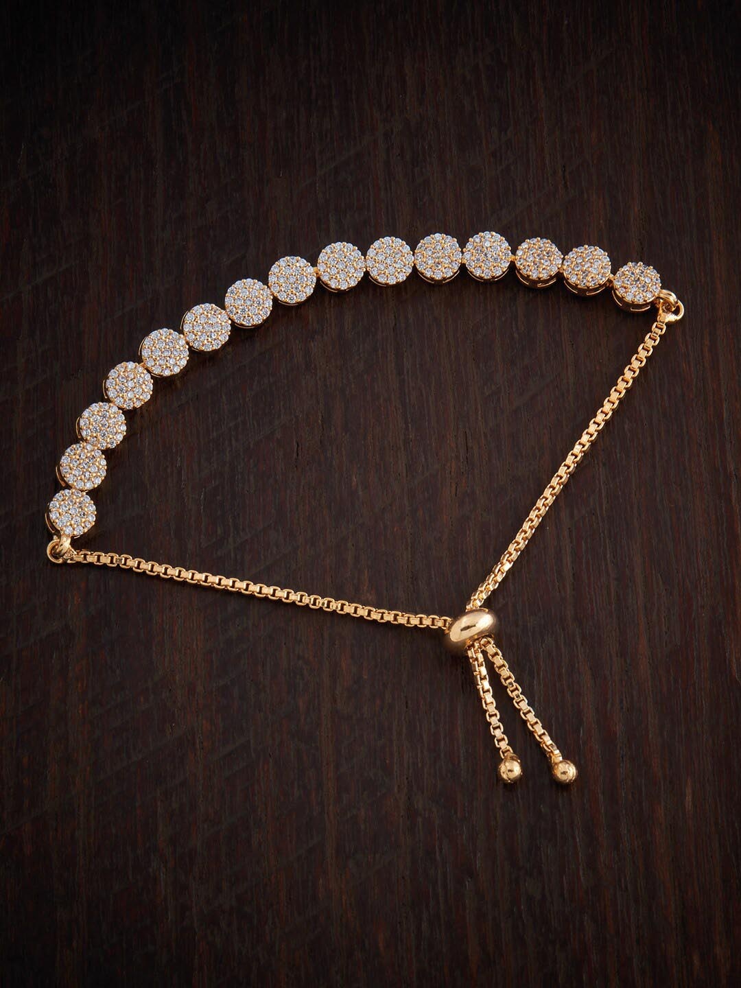 

Kushal's Fashion Jewellery Gold-Plated Cubic Zirconia Link Bracelet, White