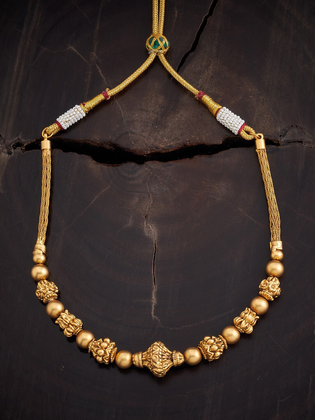 

Kushal's Fashion Jewellery Antique Copper Necklace, Gold