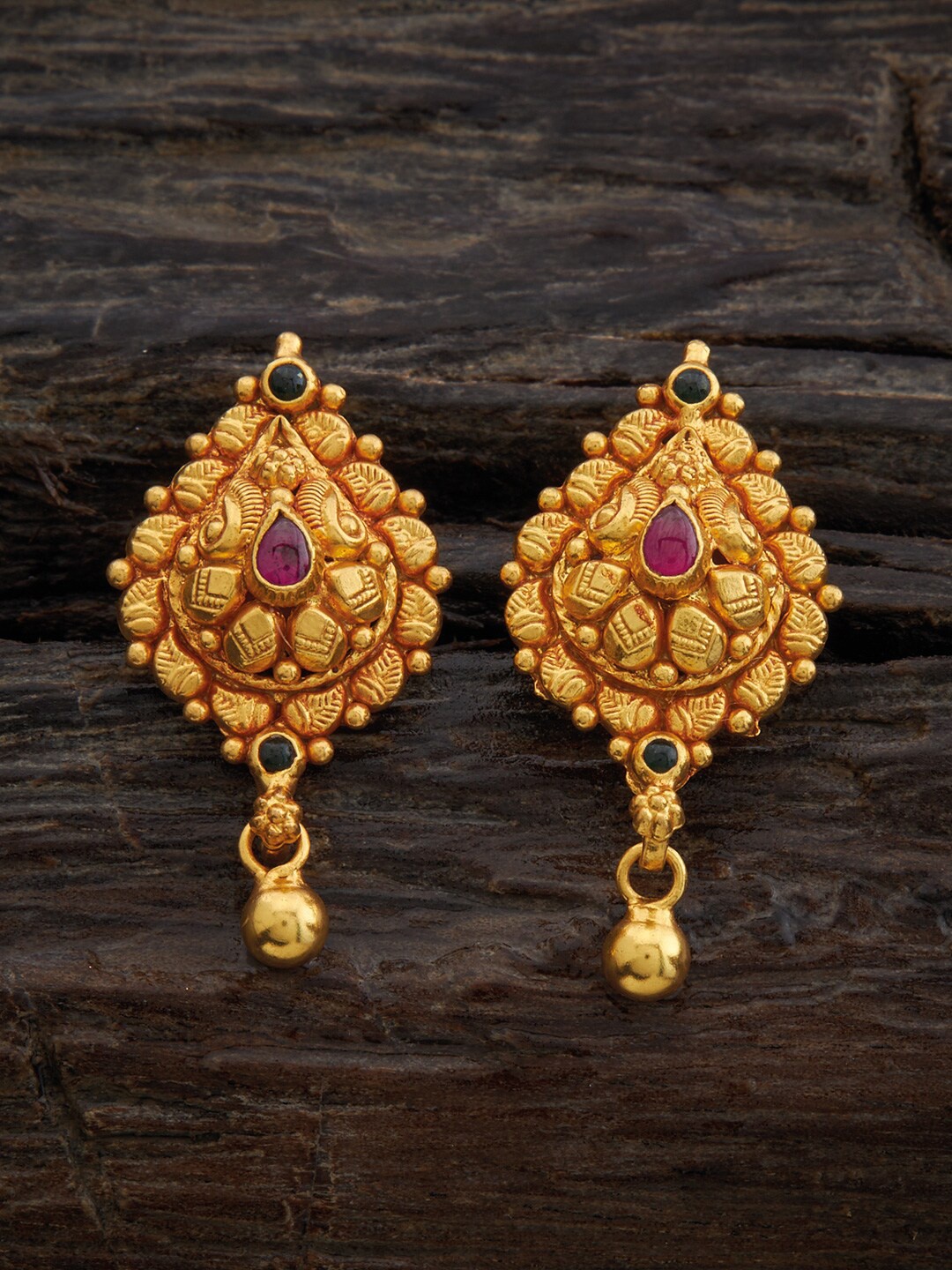 

Kushal's Fashion Jewellery 92.5 Pure Silver & Gold-Plated Contemporary Drop Earrings, Pink