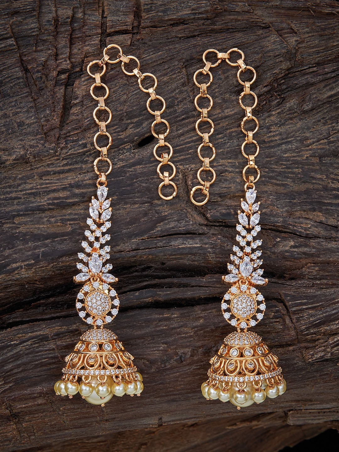 

Kushal's Fashion Jewellery Gold-Plated Contemporary Drop Earrings, White