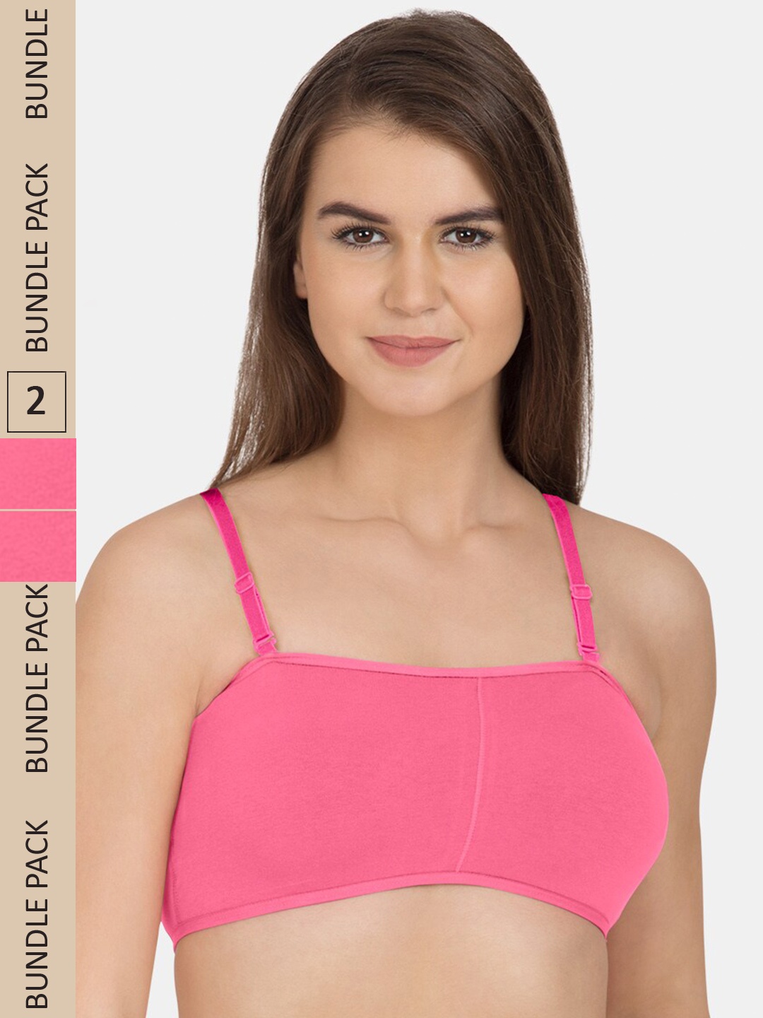 

Tweens Pack Of 2 Non-Padded Full Coverage All Day Comfort Seamless Sports Bra, Pink