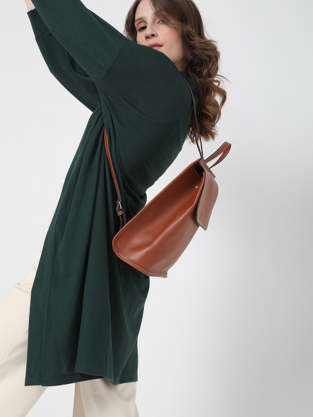 

Vero Moda V-Neck Longline Sweater, Green