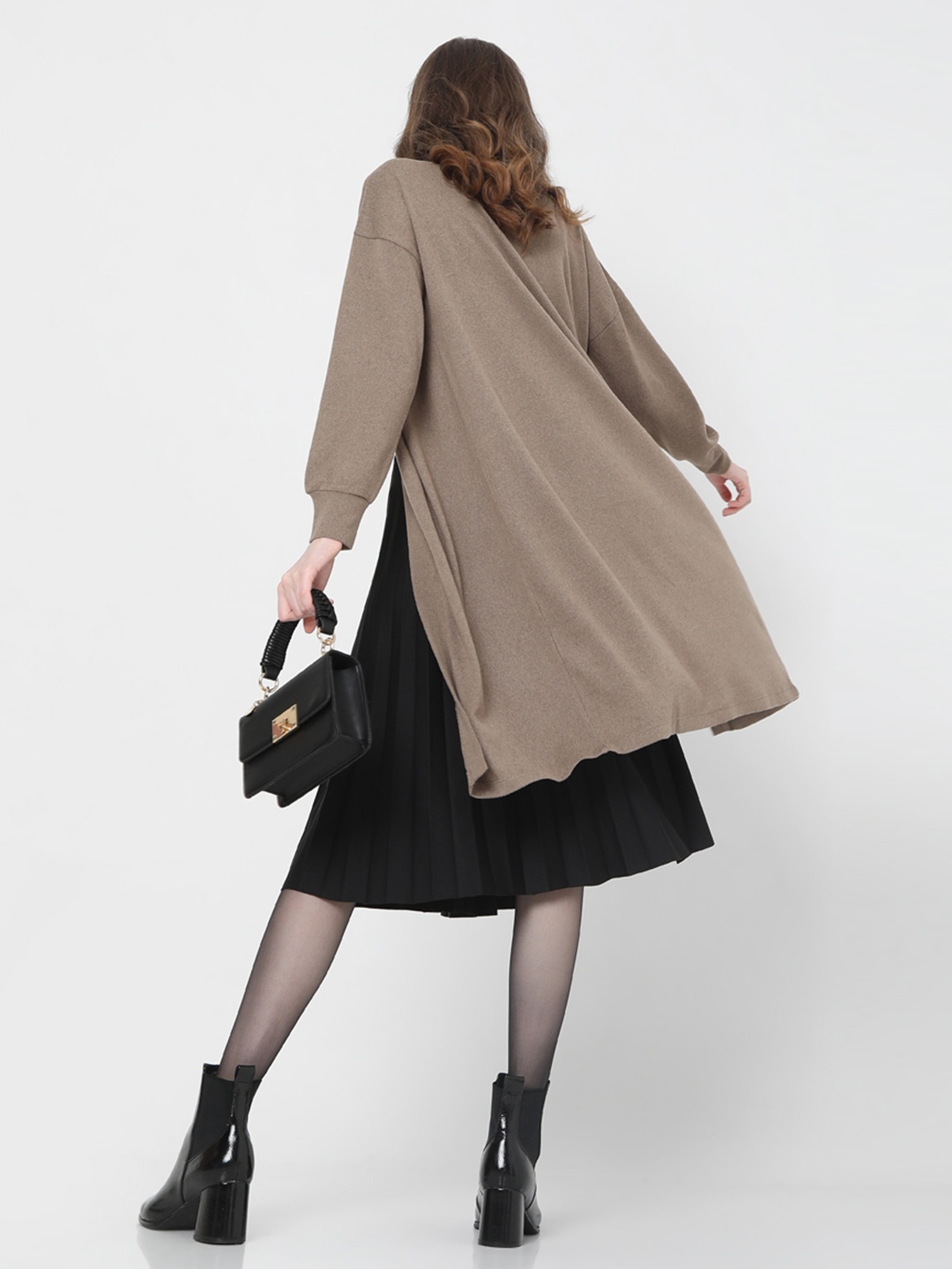 

Vero Moda V-Neck Longline Sweater, Brown