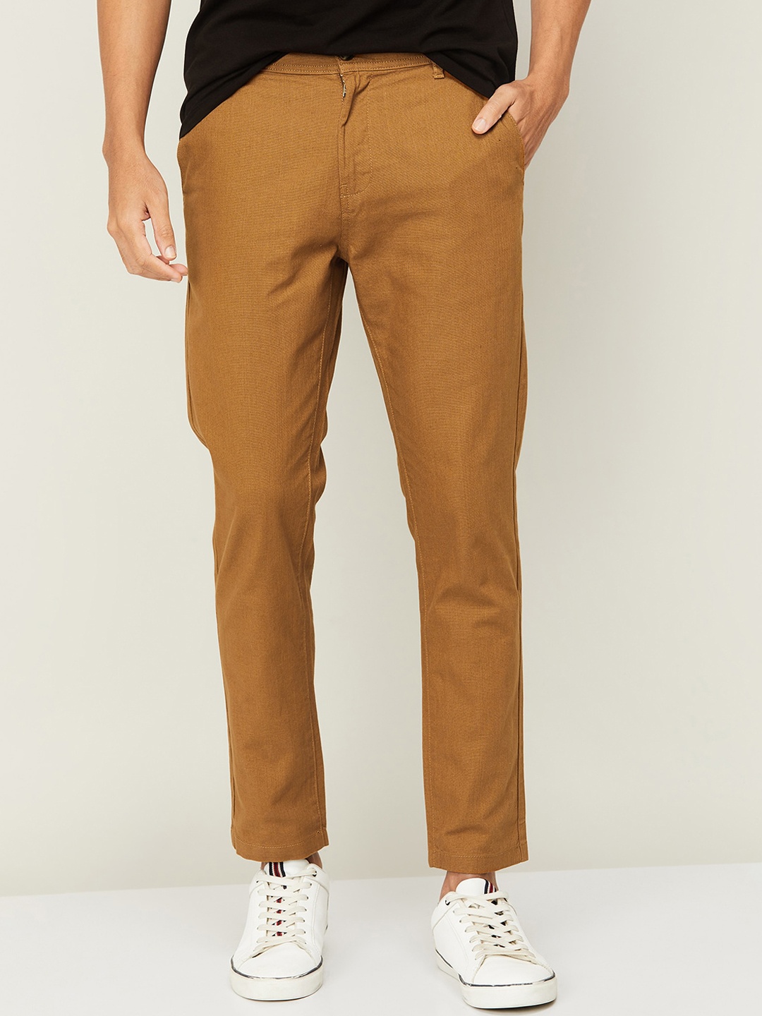 

Fame Forever by Lifestyle Men Mid-Rise Trousers, Khaki