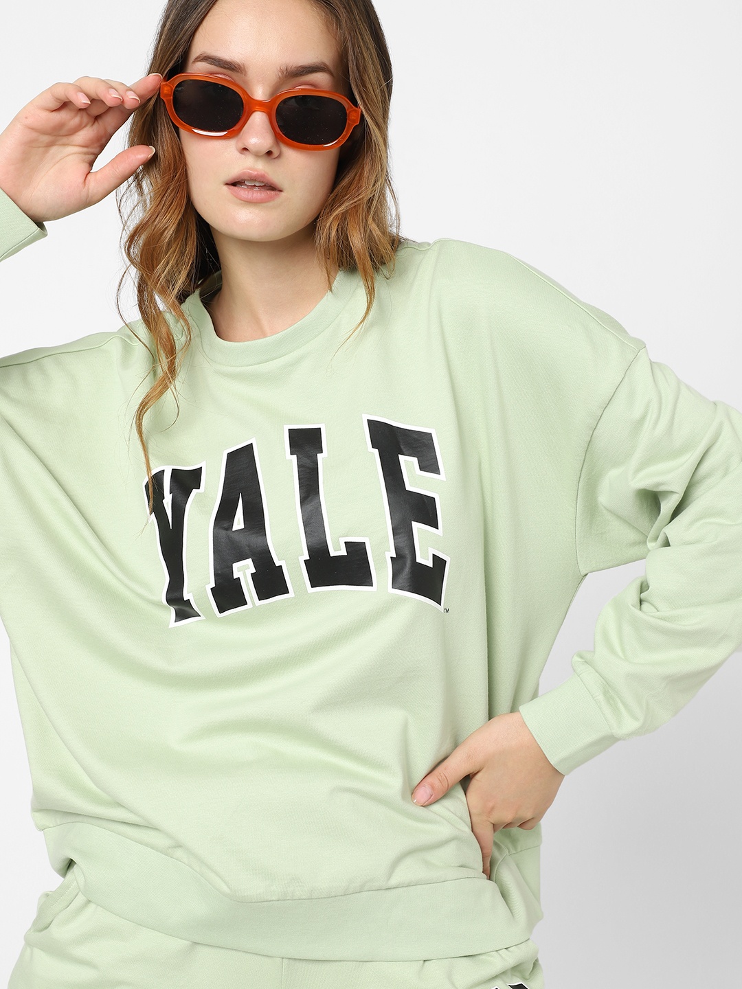 

Vero Moda Typography Printed Sweatshirt, Green