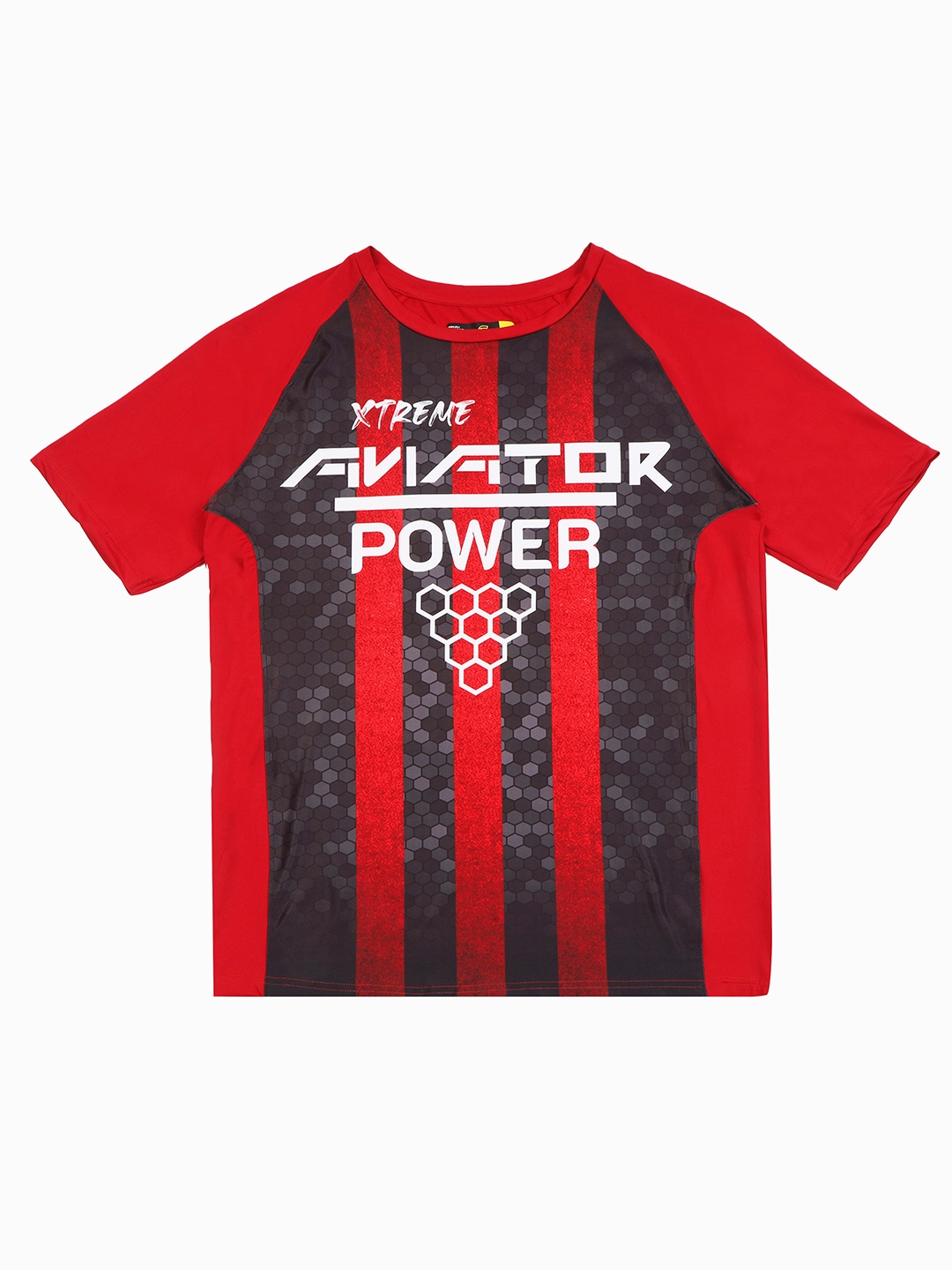 

F&S Boys Red Striped Anti Static Printed T-shirt