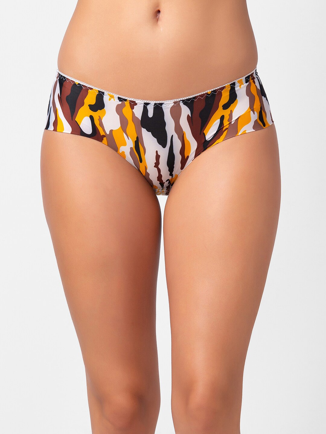 

NOIRA Women Printed Seamless Hipster Briefs, White