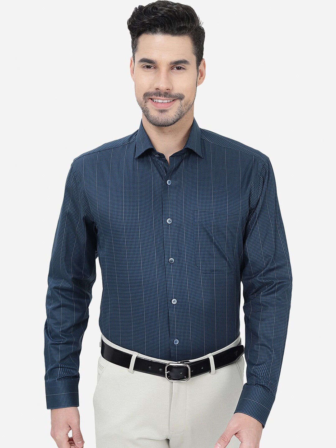 

JADE BLUE Striped Long Sleeves Cotton Formal Shirt