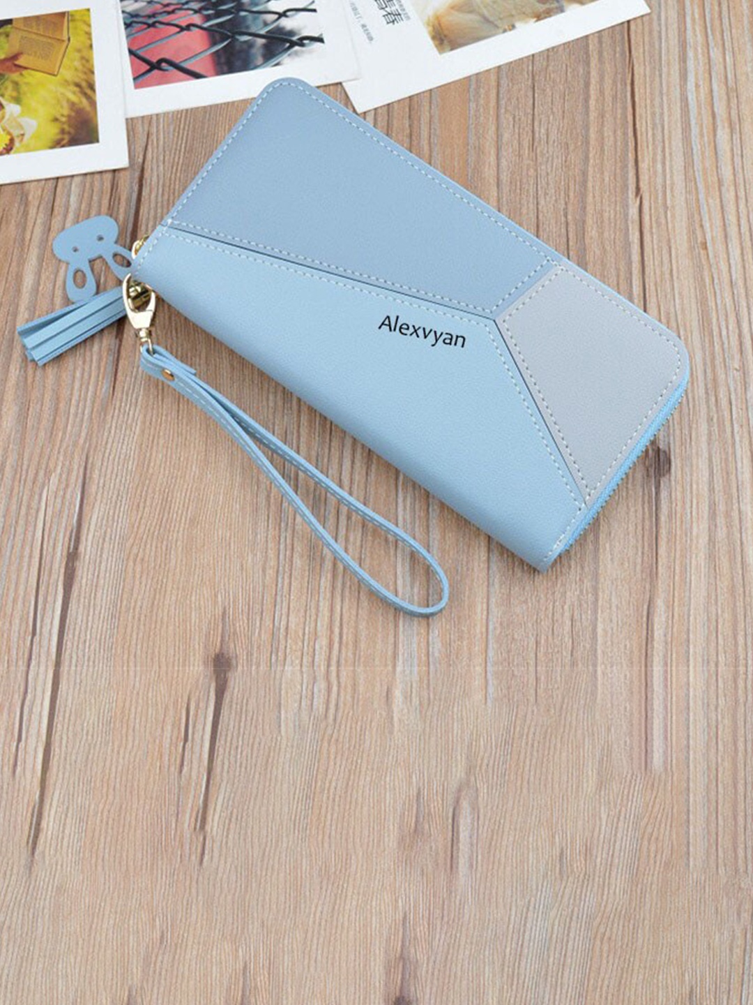 

Alexvyan Women Colourblocked Zip Around Wallet, Blue