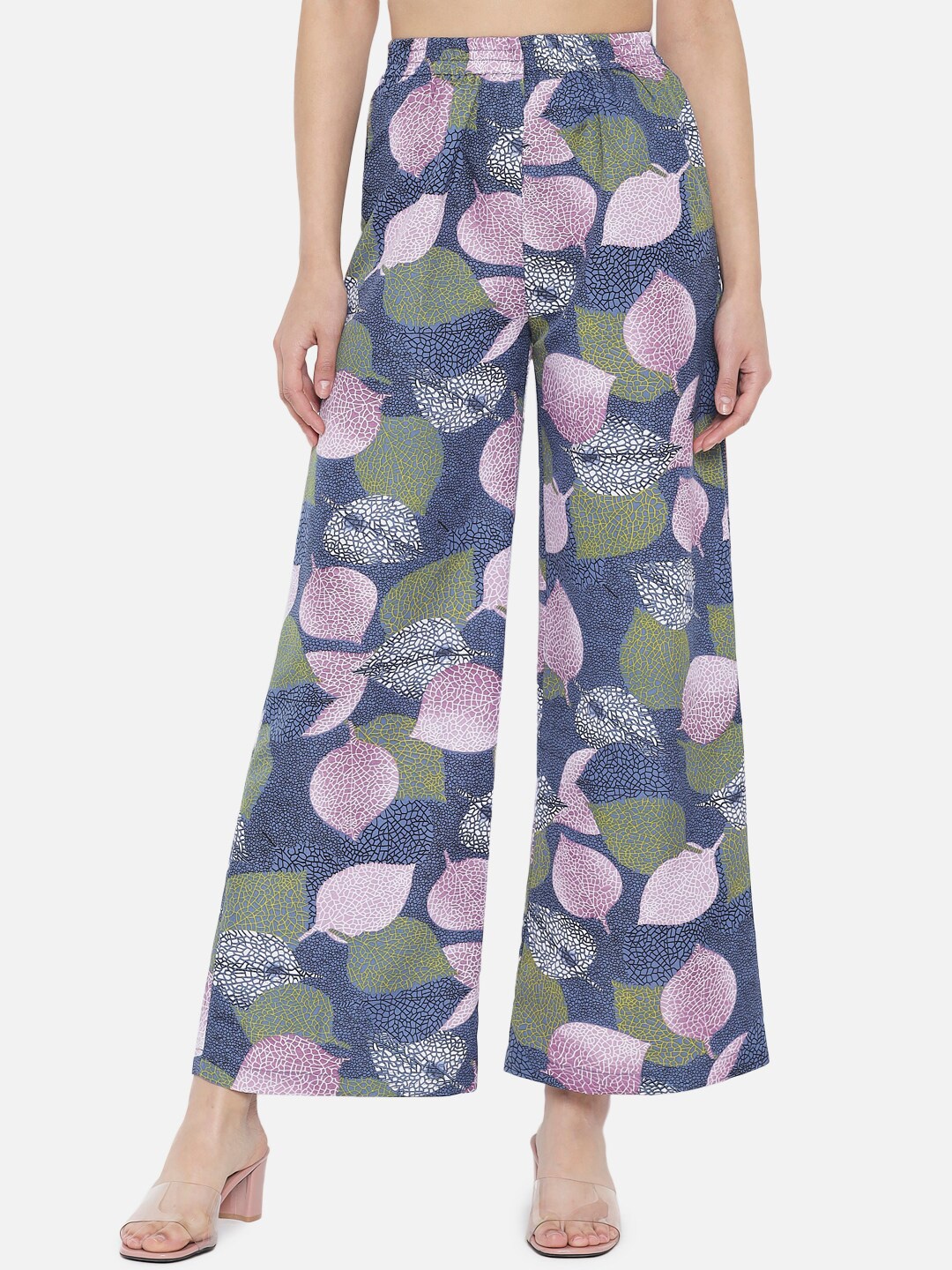

ALL WAYS YOU Women Printed Straight Palazzos, Blue
