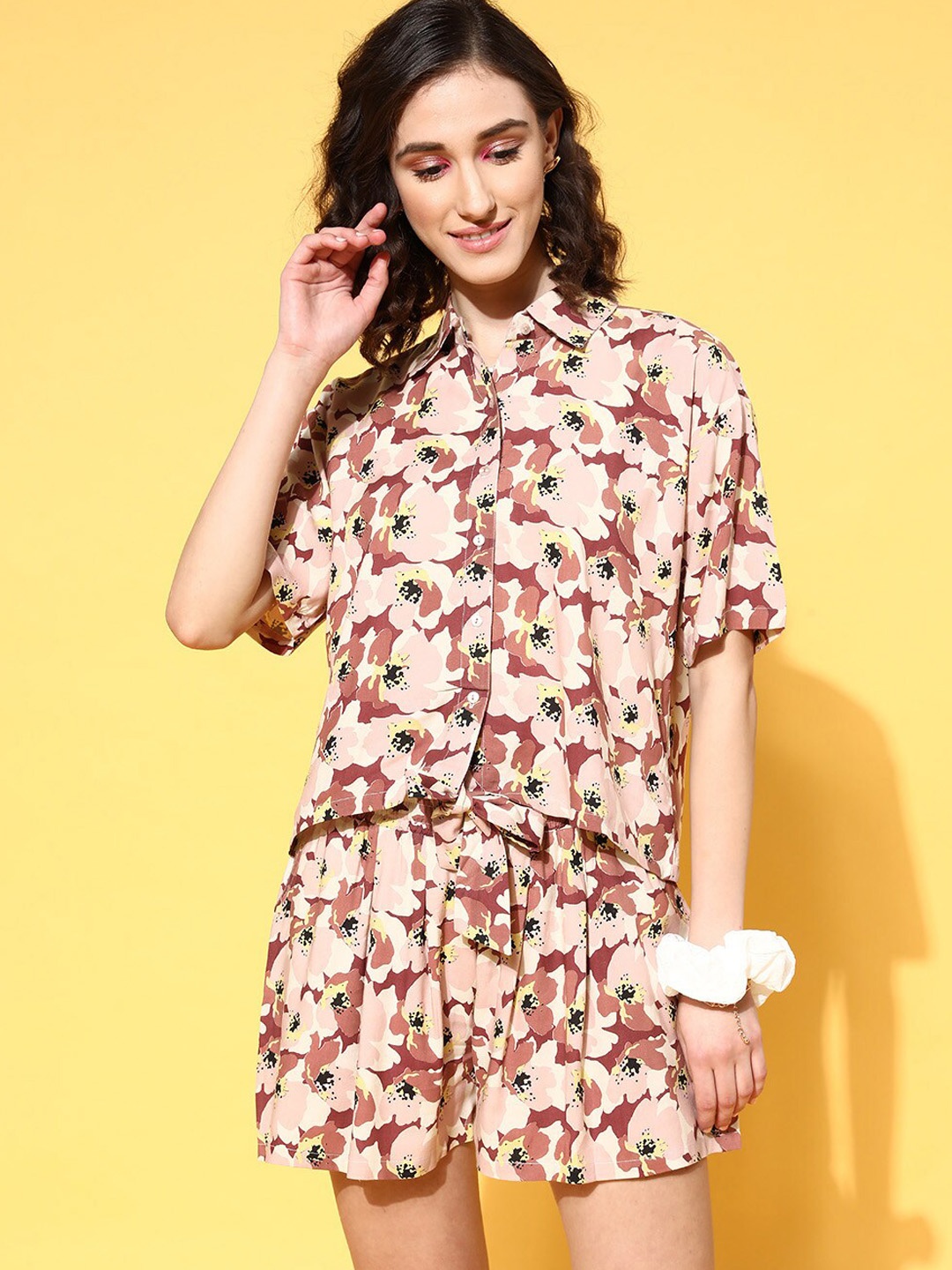 

beebelle Floral Printed Night Suit, Rust