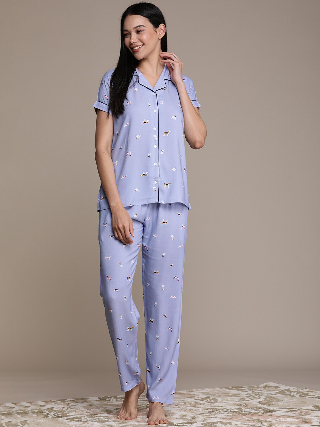 

beebelle Conversational Printed Night Suit, Blue