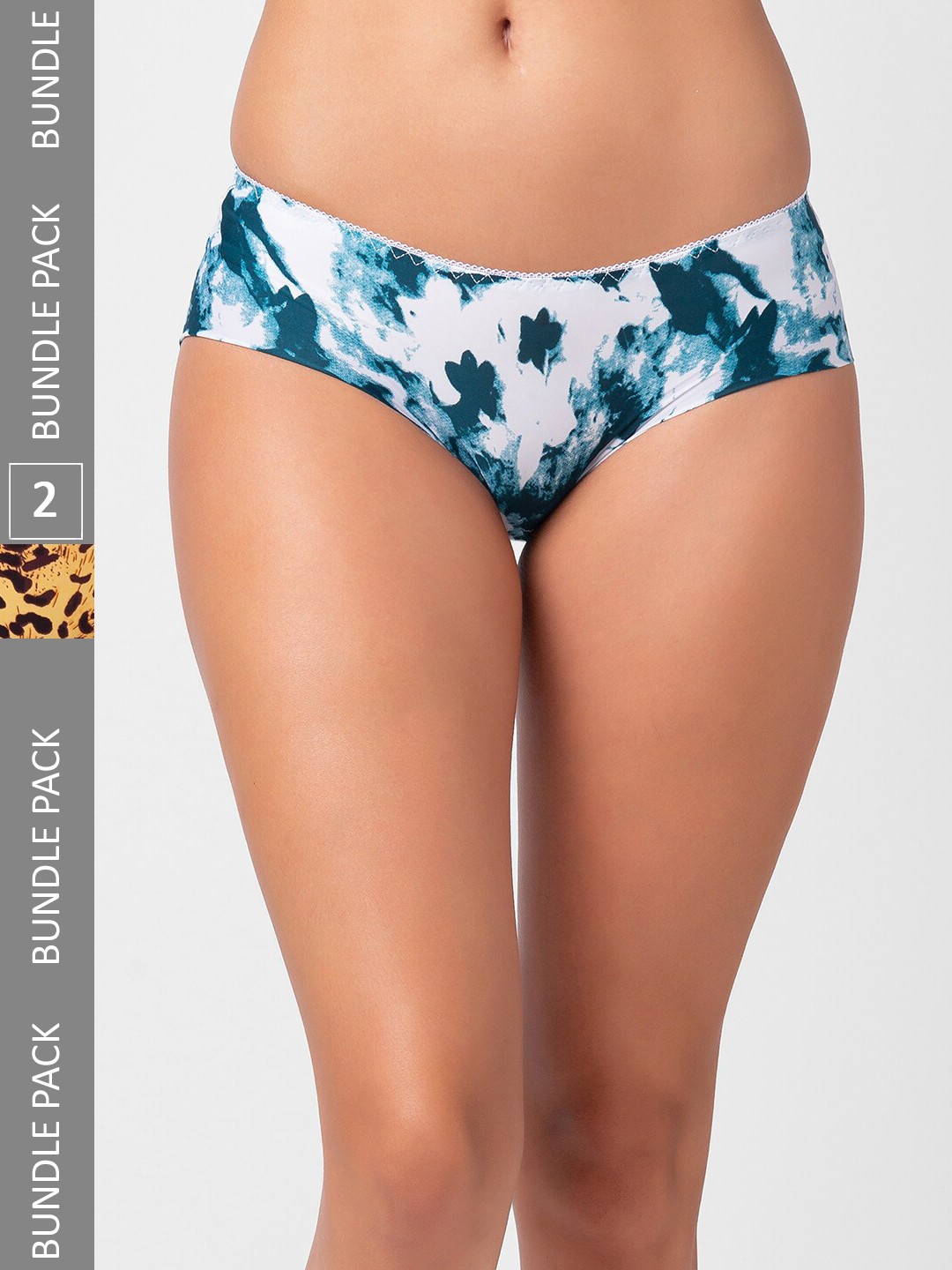 

NOIRA Pack Of 2 Assorted Printed Mid-Rise Hipster Briefs