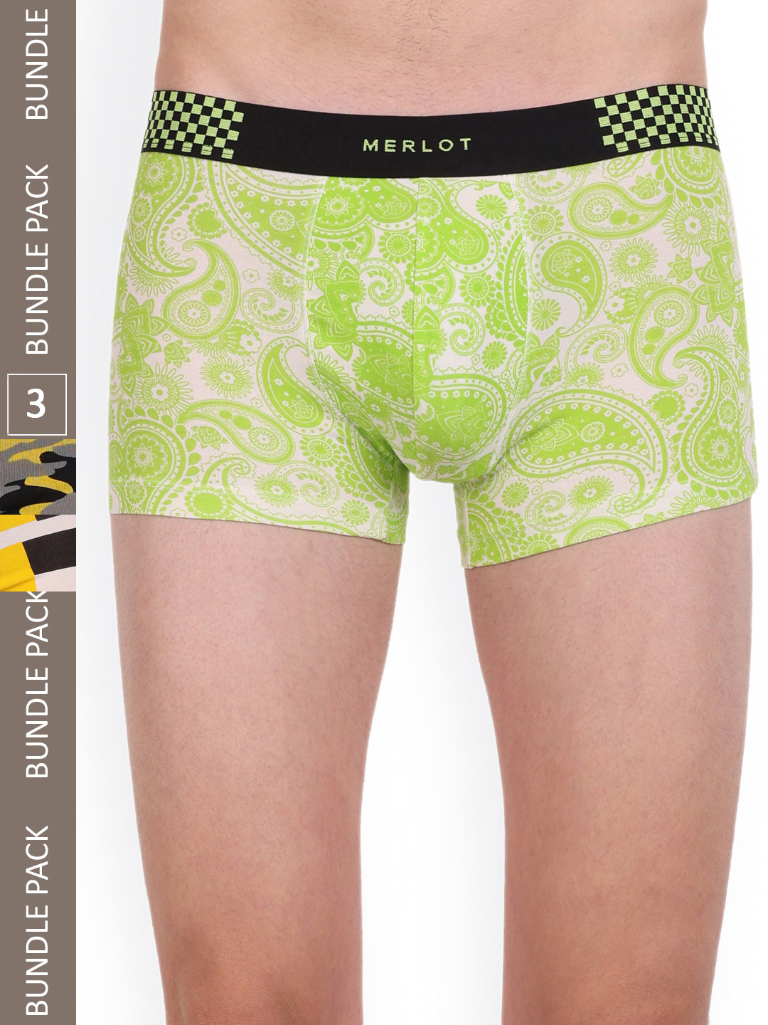 

MERLOT Pack Of 3 Printed Intelli-Fresh Ultra-Soft & Smooth Trunks, Grey