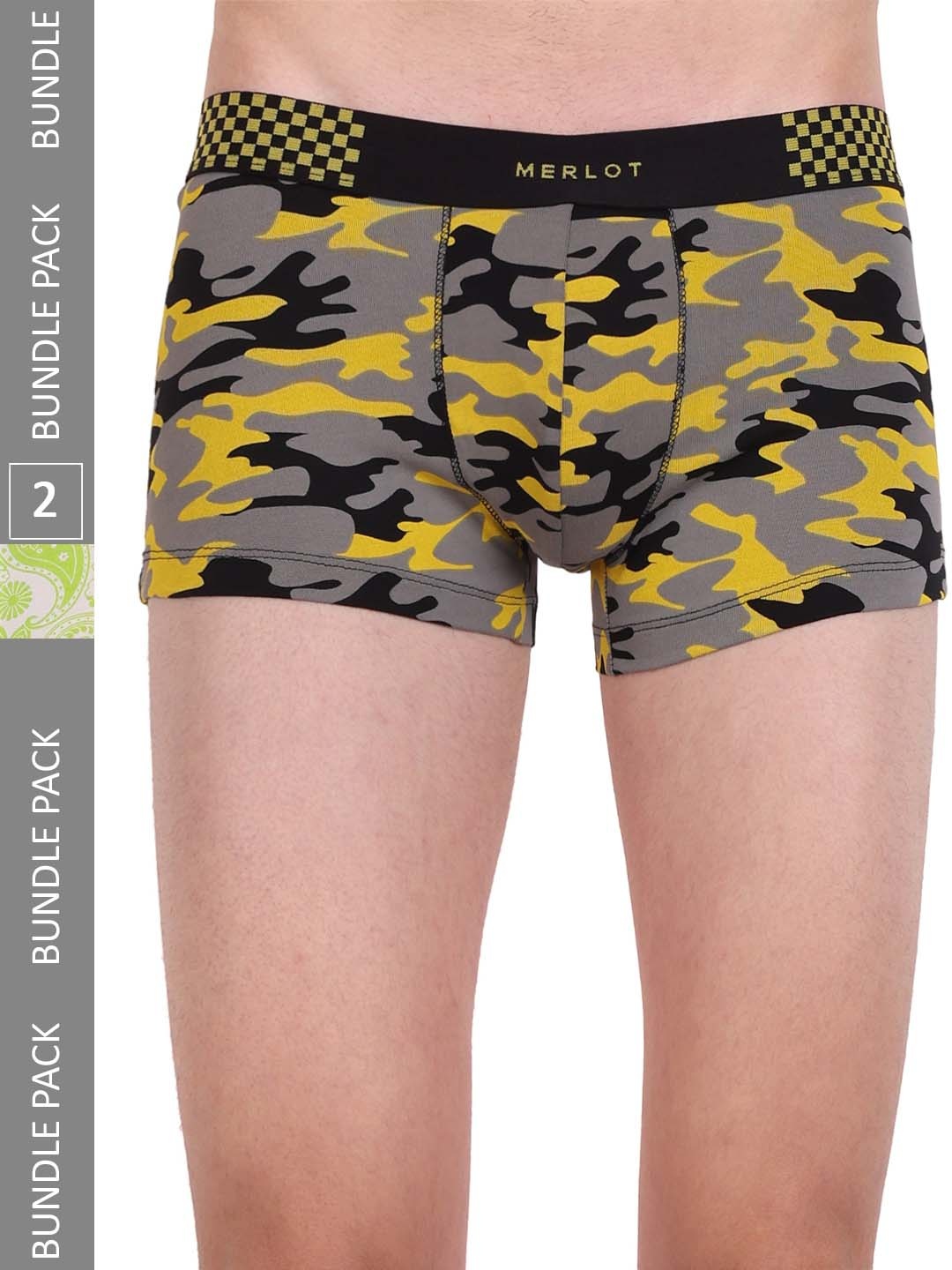 

MERLOT Men Pack Of 2 Intelli-Fresh & Ultra-Soft Trunks, Green