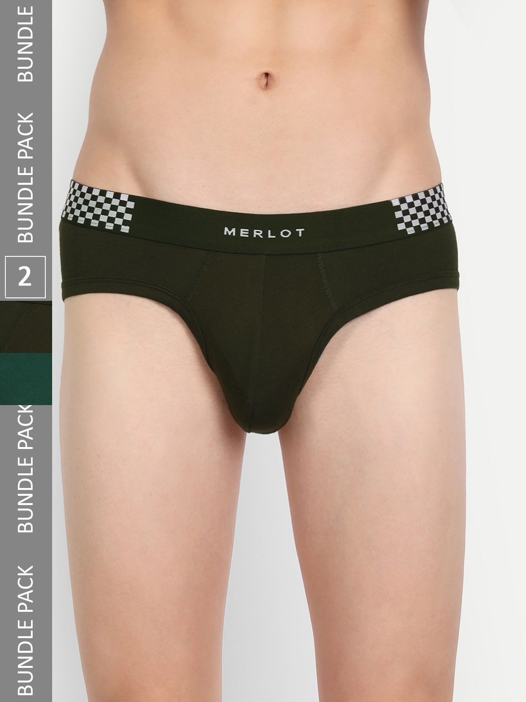 MERLOT Men Pack Of 2 Assorted Printed Ultra-Soft & Smooth Basic Briefs