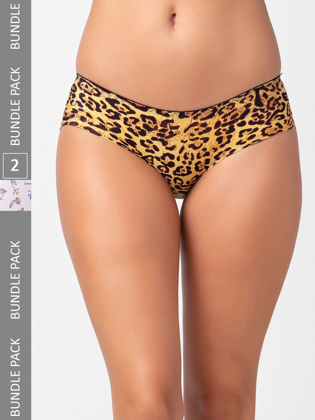 

NOIRA Pack Of 2 Assorted Printed Mid-Rise Hipster Briefs