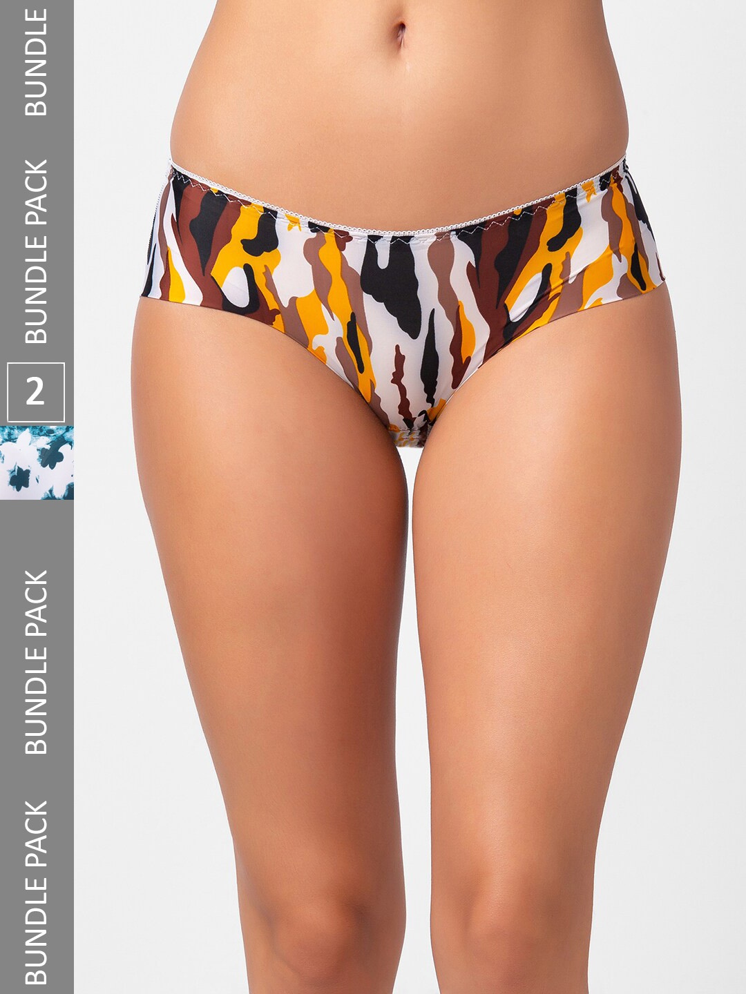 

NOIRA Pack Of 2 Assorted Printed Mid-Rise Hipster Briefs