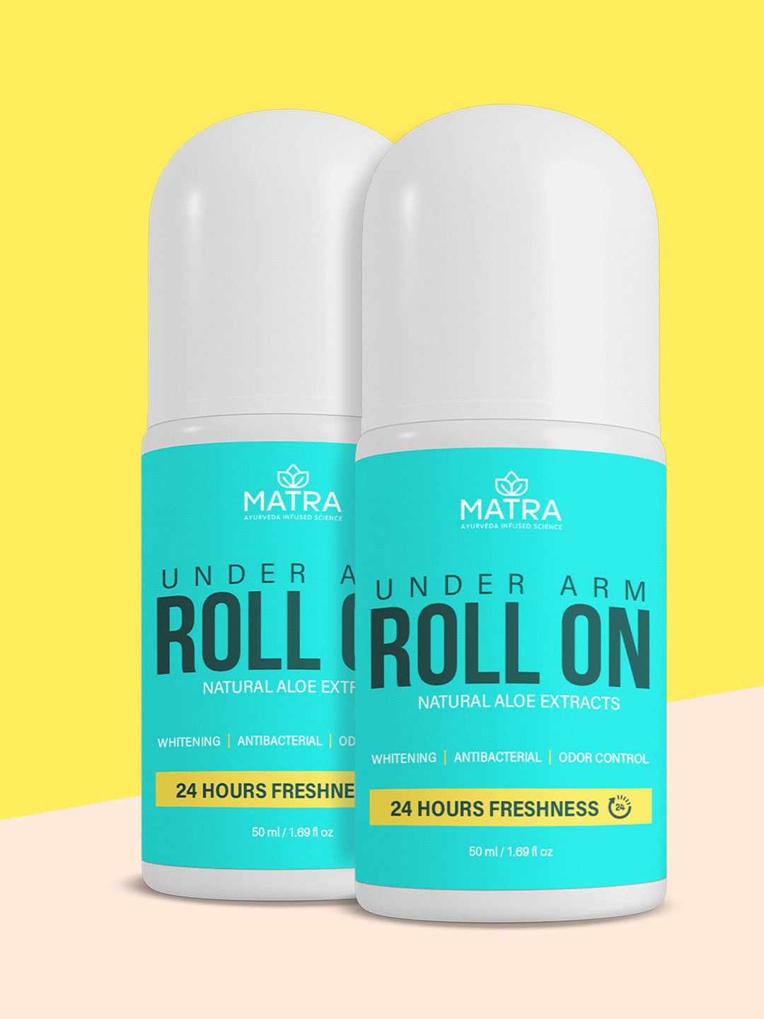 

MATRA Set Of 2 24hrs Freshness Underarm Deodorant Roll Ons-50ml Each, White