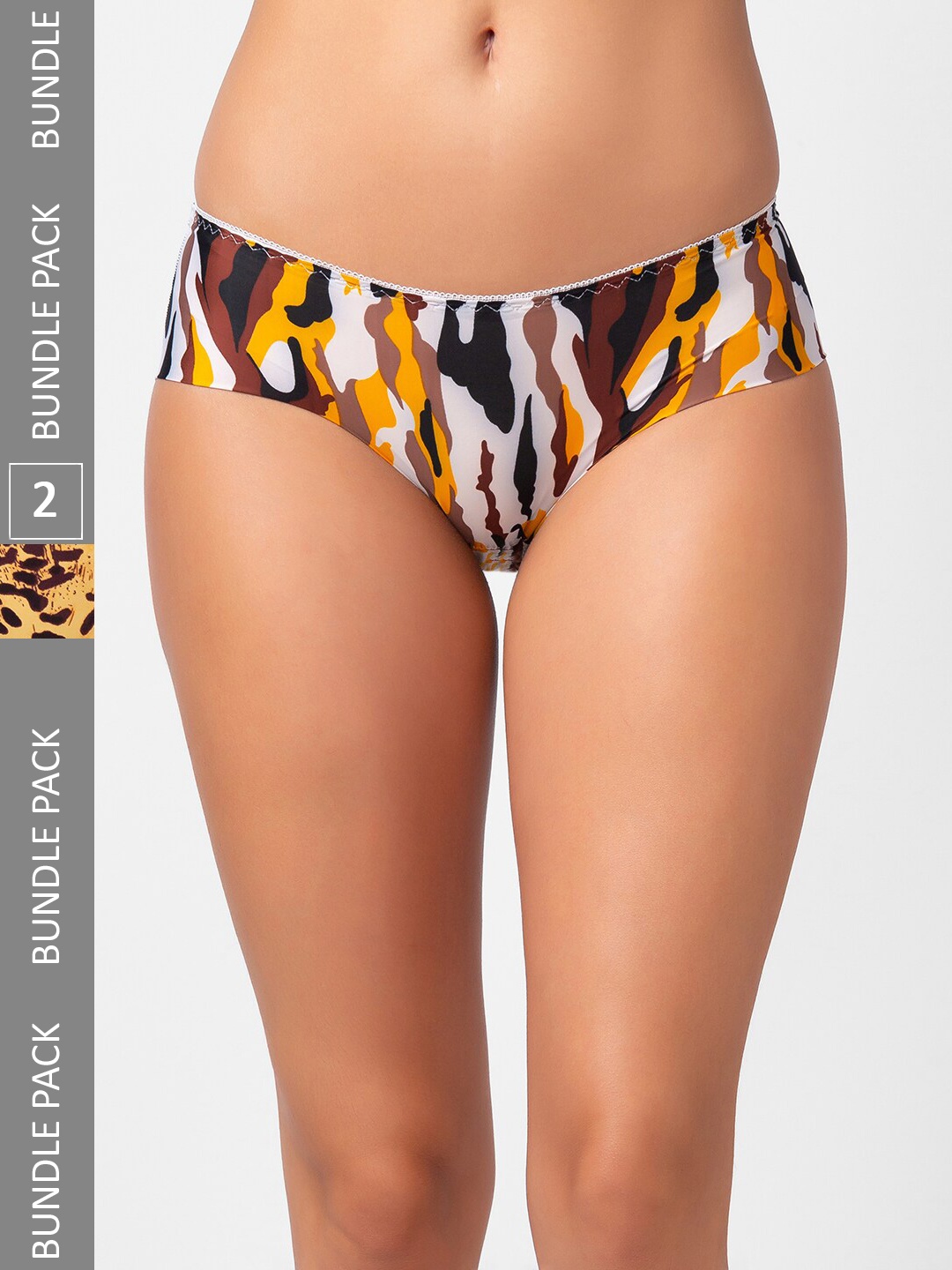 

NOIRA Pack Of 2 Assorted Printed Mid-Rise Hipster Briefs