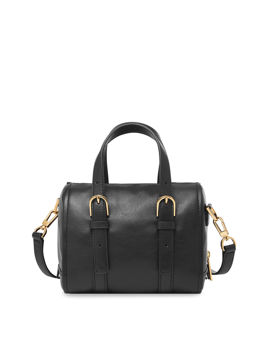 

Fossil Leather Structured Satchel Bag With Detachable Sling Strap, Black